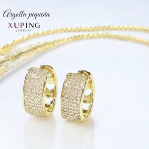 Xuping Gold and Silver Sparkling Earrings
